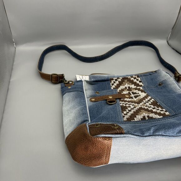 Myra Shoulder Bag- Myra Bag/ Purse canvas, leather Denim Bag - Picture 3 of 13